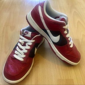 Red White Vintage Nike Dunk Low Sneakers